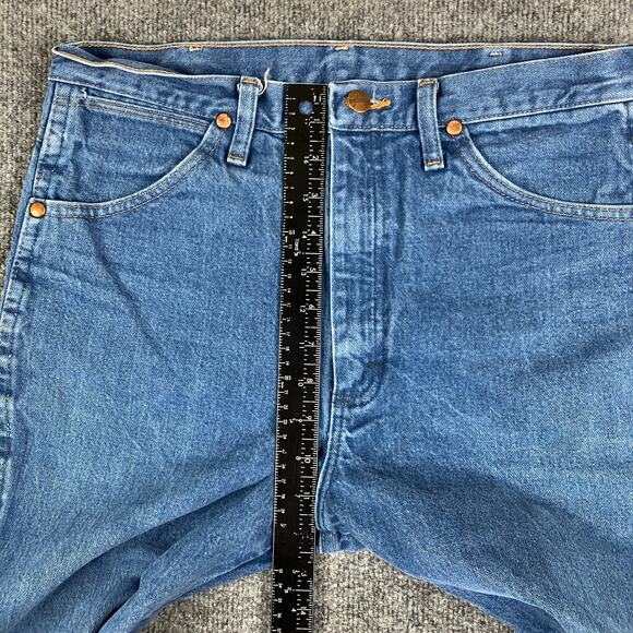 Wrangler Jeans Mens Size 33x38 Blue Cowboy Cut Straight Fit Western Denim - Picture 4 of 10